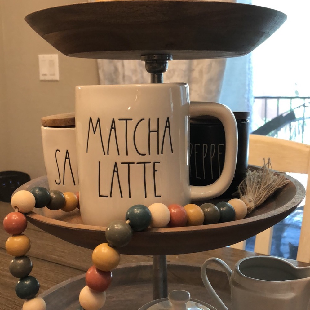 Rae Dunn Classic Black & White Oversized “Matcha Latte” Ceramic Coffee Mug